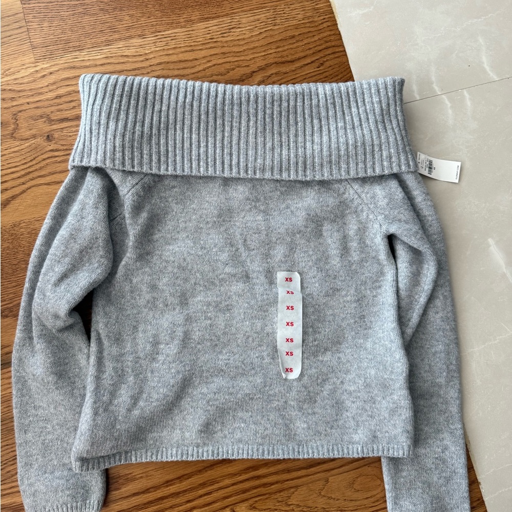 NWT Gray Off-Shoulder Sweater XS